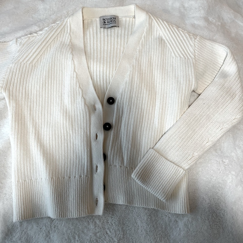 Scotch & Soda White Knit Cardigan| S | very good condition, worn once
